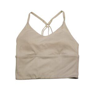 White Racerback Sports Bra Small Bralette Padded Adjustable Straps